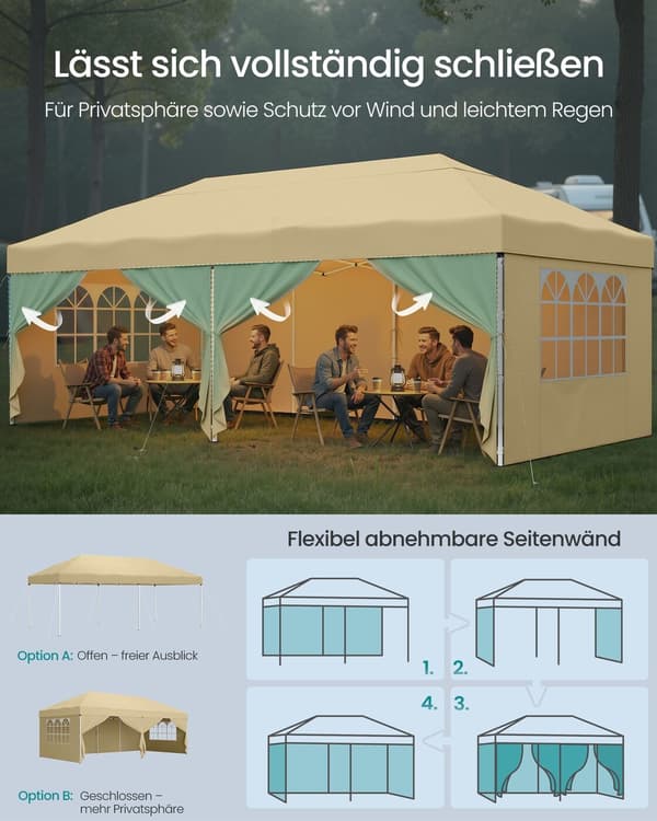 Paviljon 6 x 3x2,6 m Beige