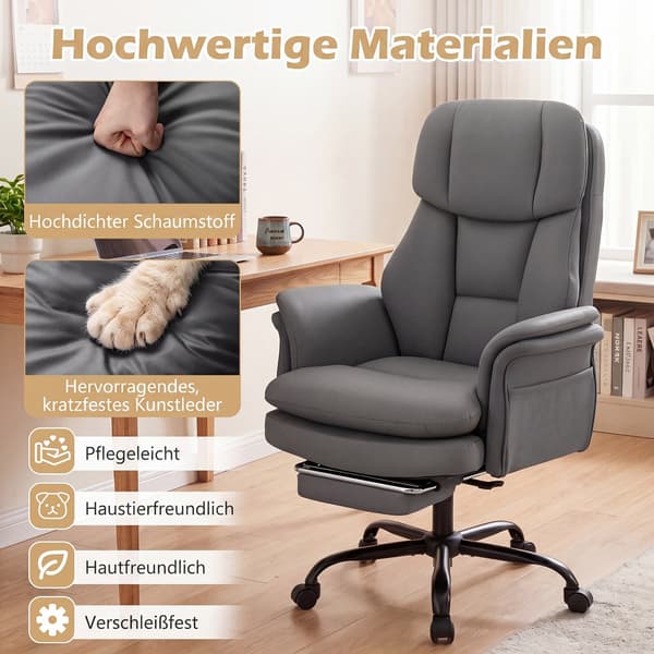 Kontorstol 25-45x30,5x46,5-49 tommer i grå