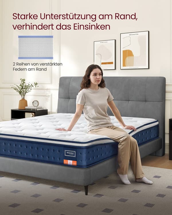 Madrass 90x200x25 cm Blå, Gel Memory Foam