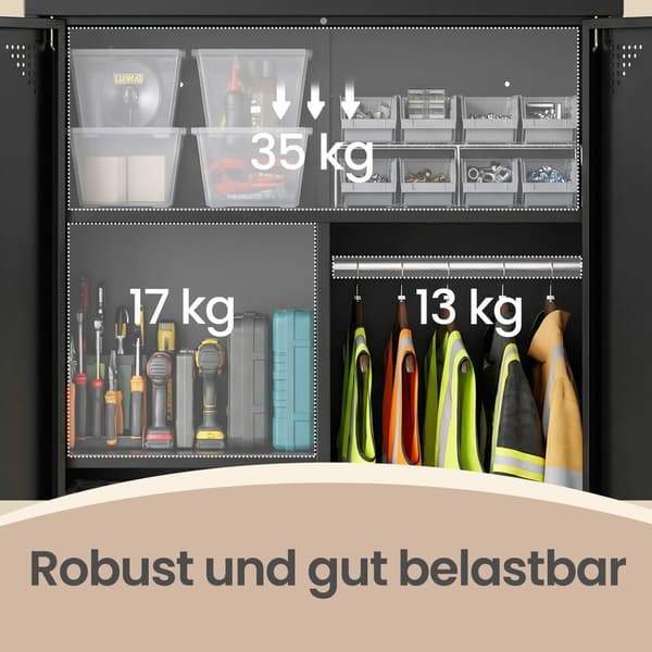 Opbevaringsskab 80x40x165 cm Sort Stål