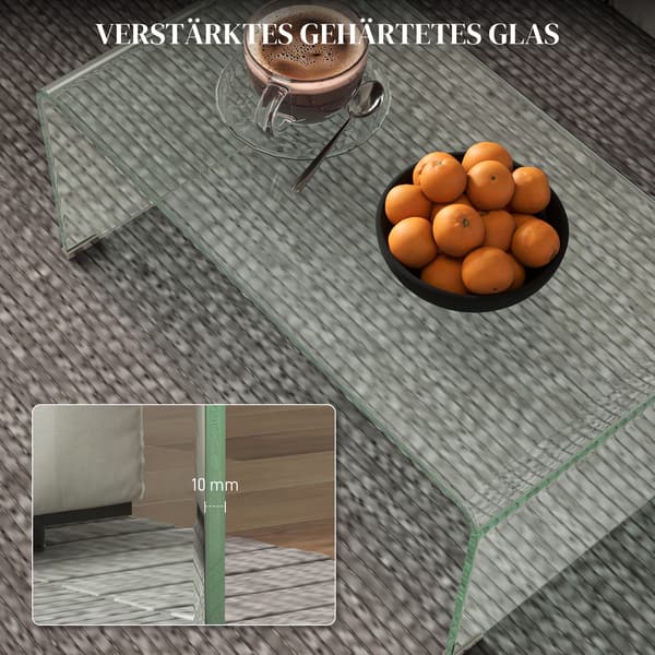 Sofabord 80x45x35 cm Transparent Glas