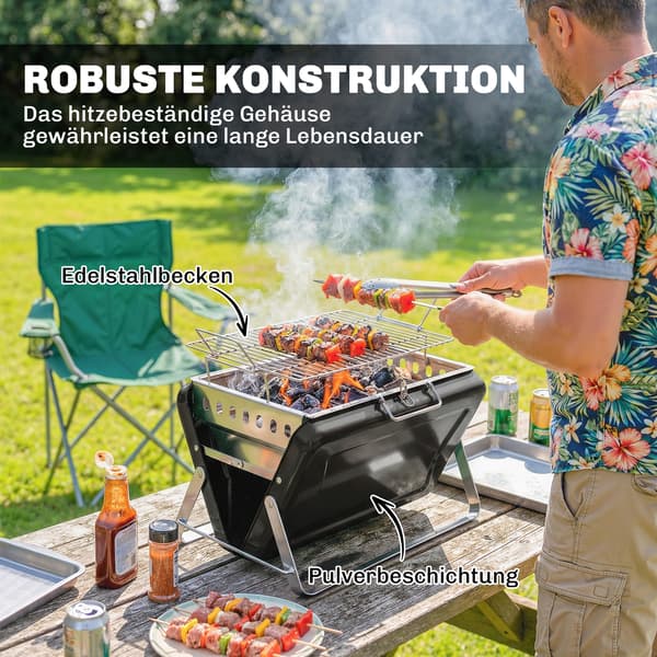 Kulgrill 40x28x25,5 cm Sort Rustfrit Stål