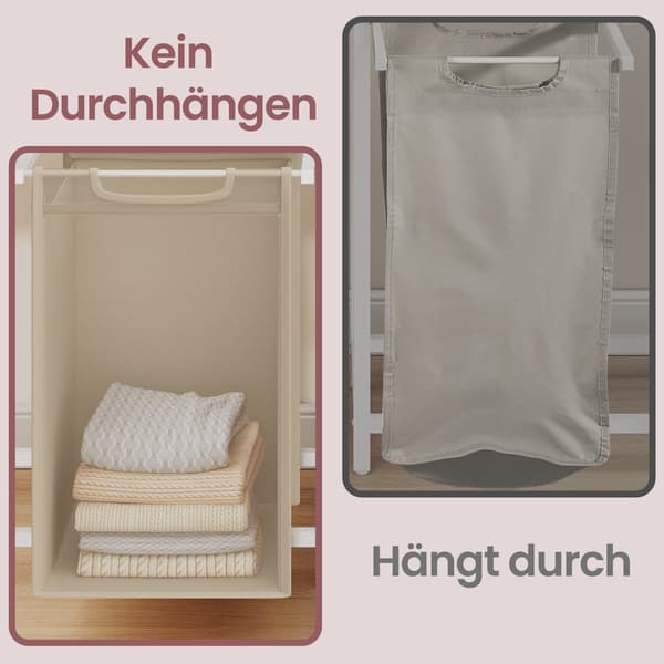 Pyykkikori 92,5x33x72 cm Beige