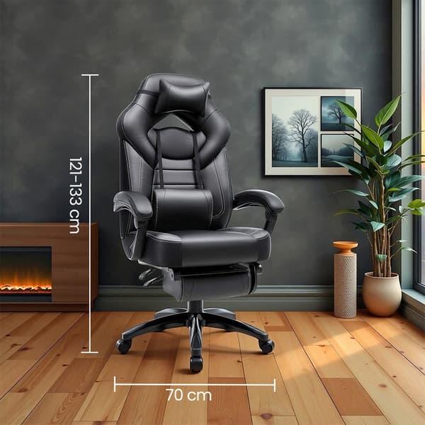 Gamingstol 70x70x122 cm Svart