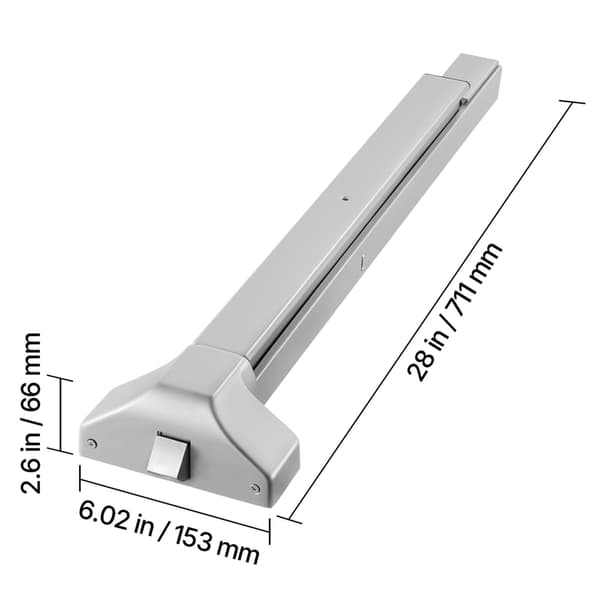 Nødudgangsbeslag 71,1x15,3x6,6 cm Sølv metal