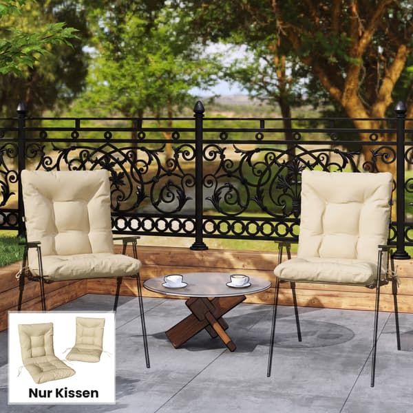 Utomhusdyna med ryggstöd 120x50x8 cm Beige polyester