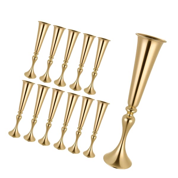 Blomvas 55x13 cm Guld Stål