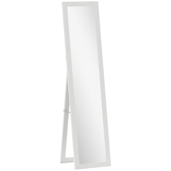 Fuld længde spejl, 37x157 cm, Hvid, MDF og glas