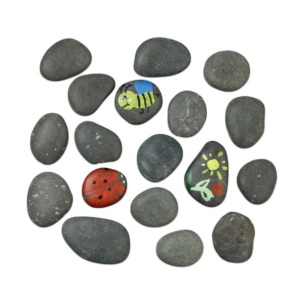Malede sten, 8x12x3,5 cm, Grå, Sten, Kodustaar