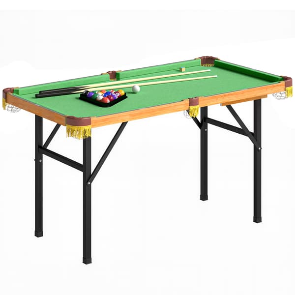 Biljardbord Hopfällbart 120x63x73,5 cm Grönt Trä
