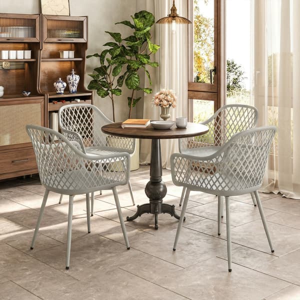 Trädgårdsstol Set 56x51x84 cm Grå Plast