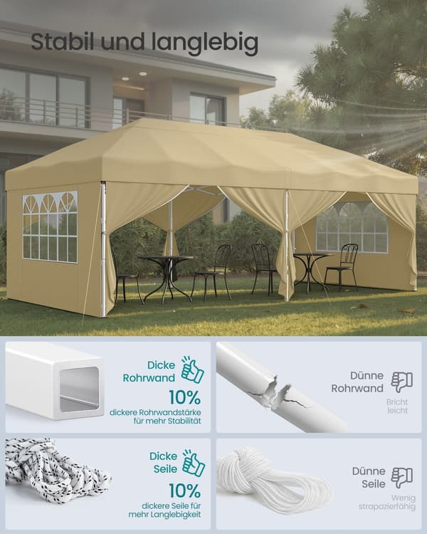 Paviljon 6 x 3x2,6 m Beige