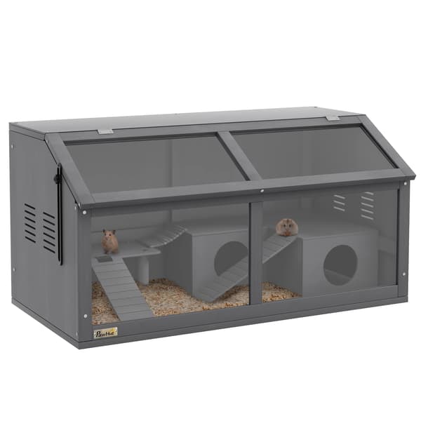 Hamsterinhäkki 84x45x44 cm harmaa, puu