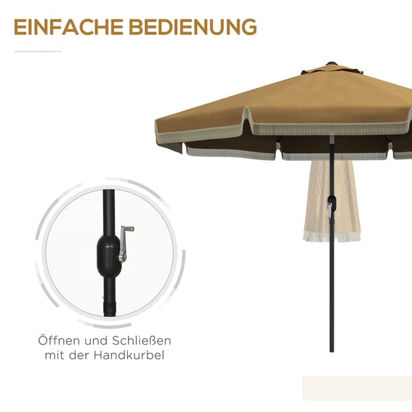 Uteparasoll, 265x238 cm, Khaki