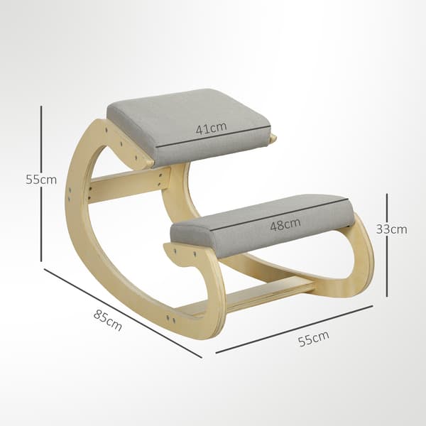 Ergonomisk gungande knästol 55x85x55 cm ljusgrå