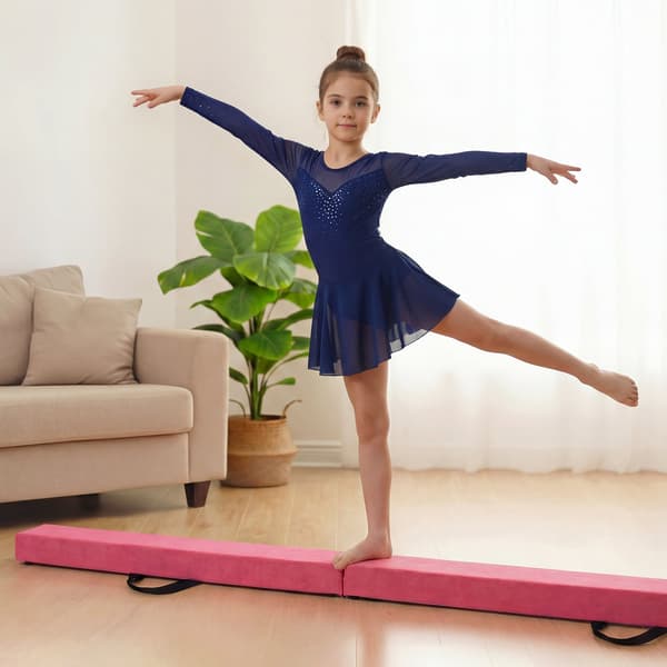 Sammenklappelig balancebom 210x10x6,4 cm rosa