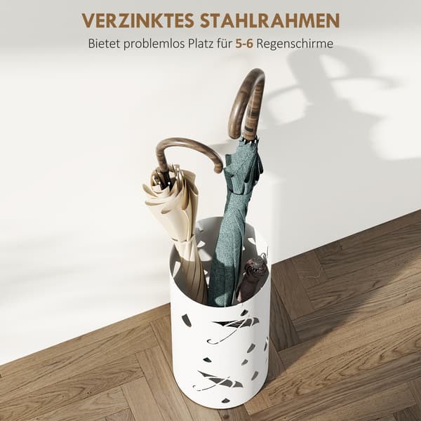 Parasolstander 17x41 cm Hvid Stål