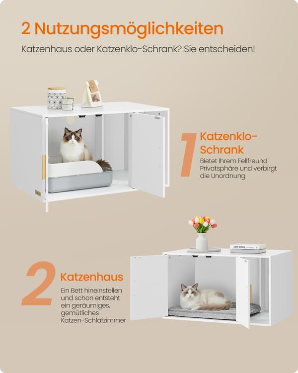 Kattbo 80x50x45 cm Vit Trä