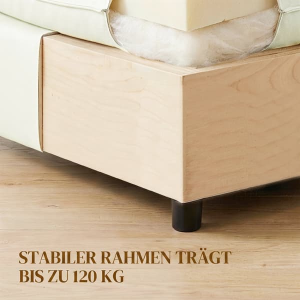 Fodskammel 75x75x40 cm Hvidt Stof