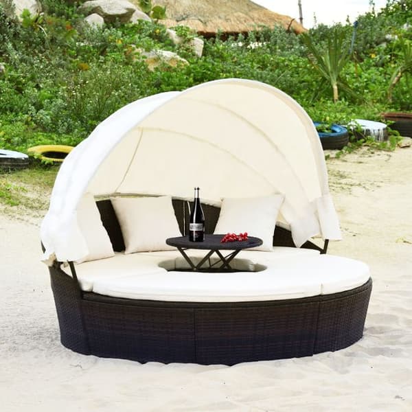 Udendørs Daybed, 192x177x146 cm, Sort, Beige , Star