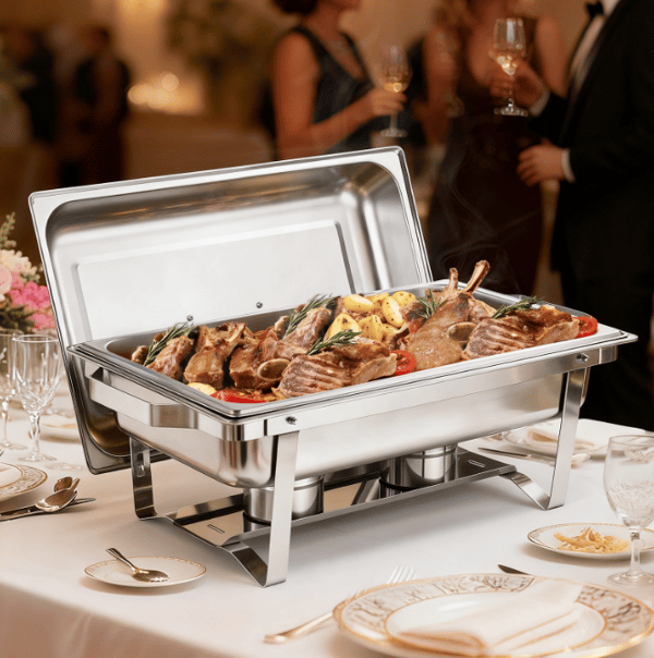 Chafing Dish Sæt, 6-pak, 61,5x34,5x32,5 cm, Rustfrit Stål