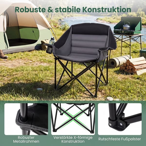 Campingstol 92x69x103,5 cm grøn