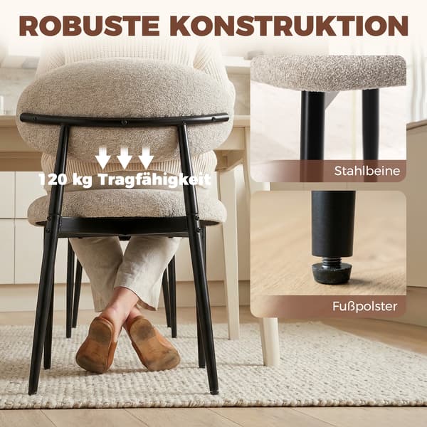 Ruokatuoli 58x58x77 cm Beige Teräsrunko