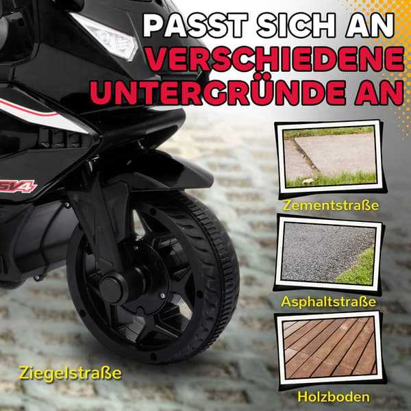 Elektrisk motorcykel til børn 75x36x49 cm sort, plast