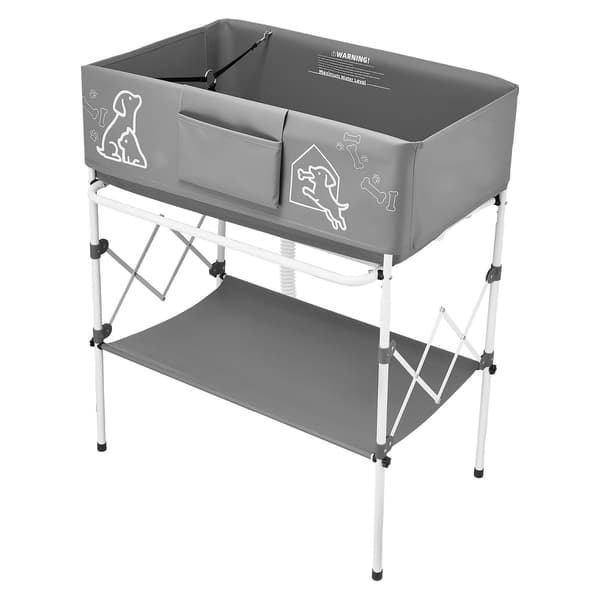 Hundebadekar 83x61x98,8 cm Grå Foldbar Plejestation