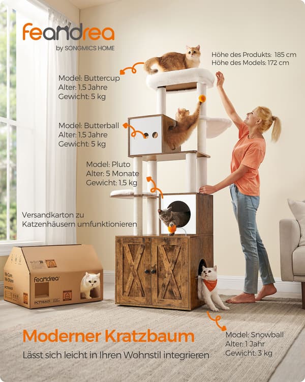 Kattetræ 60x52x183 cm Brun