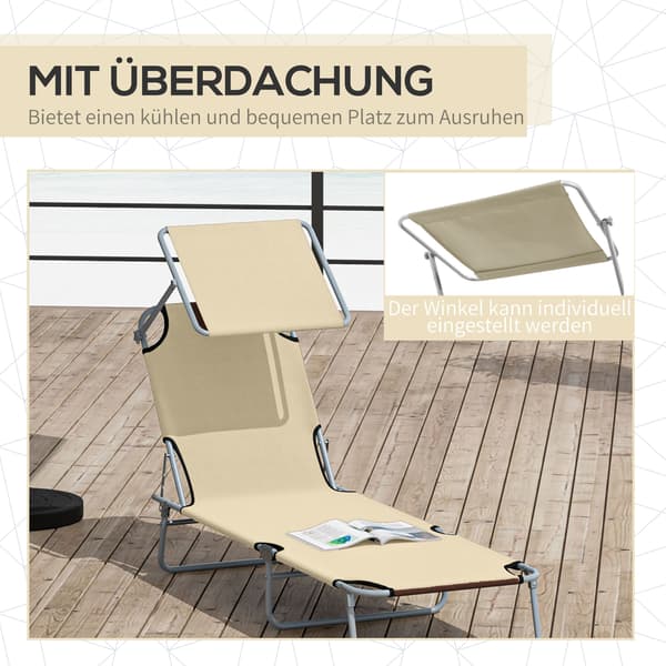 Solstol, 187x58x36 cm, Beige