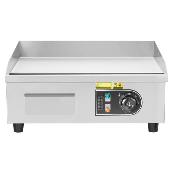 Elektrisk Grillplade 45x30 cm Rustfrit Stål Flad Top Grill