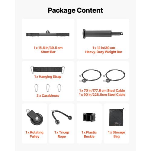 Træksystem til træningsstativer, træksystemtilbehør, 127 kg kapacitet, stål