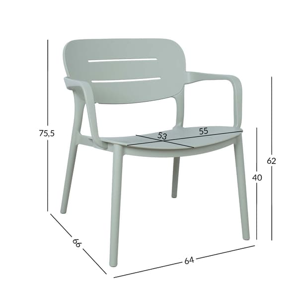 Stol Mango 64x66x75,5 cm grågrön plast