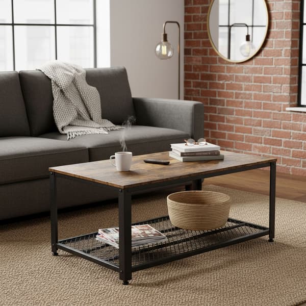 Sofabord 45x106x60 cm Brun Sort Stål, Kodustaar