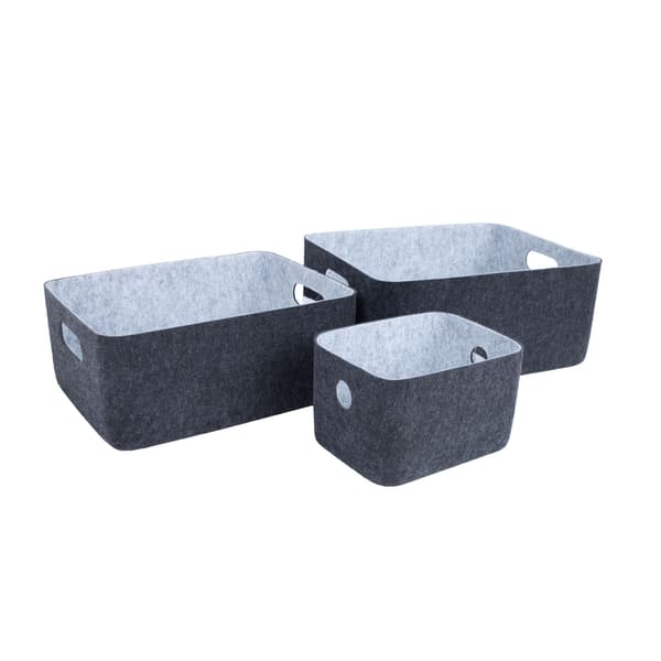 Korg 20x15,5x12 cm Mörkgrå Filttyg