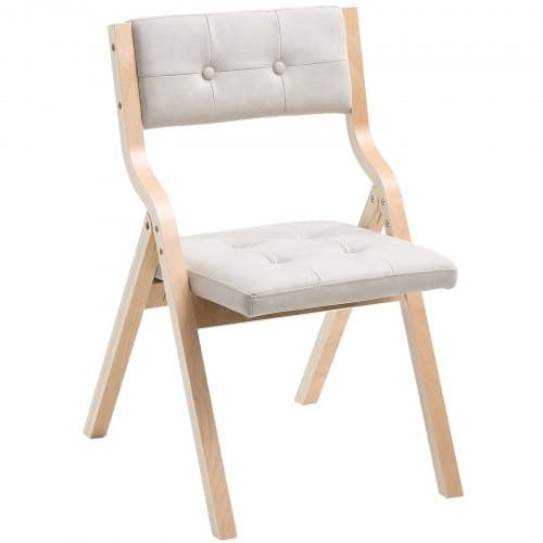 Fällstolsset, 2 delar, 57,5x48x80 cm, Beige, Trä, Stoppad
