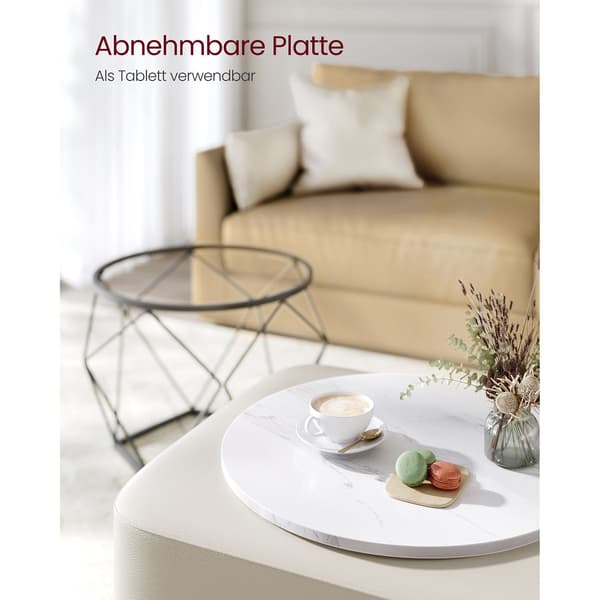Soffbord Set 50x50x40,3 cm Vit Stålram