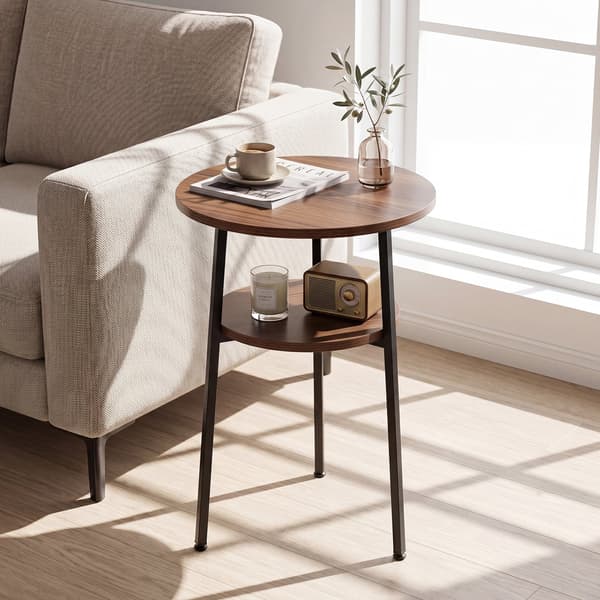 Sofaborde 2 stk Ø39x57 cm valnød