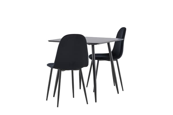 Spisebordssæt Polar 75x75 cm Sort