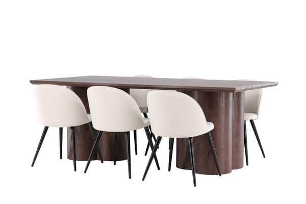 Spisebord Olivia 100x210 cm Mokka