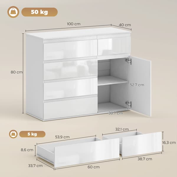 Sideboard 100x40x80 cm Vit förvaring