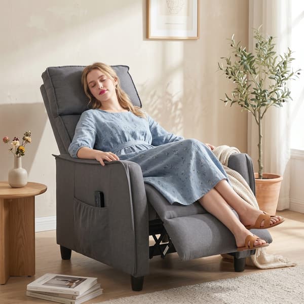 Lænestol med vibrationsmassage 69x93x104 cm grå