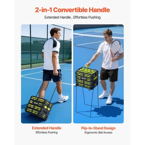 Tennisboldopsamler 80 bolde kapacitet Sort opbevaring