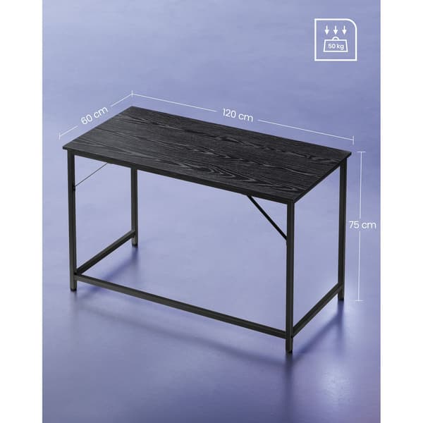 Computerskrivebord, 120x60x75 cm, Sort