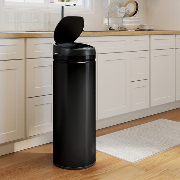 Sensor affaldsspand 30,5x30,5x85 cm Sort rustfrit stål