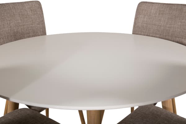 Spisebord og stol sæt 100x75 cm egetræ-look og hvid lys grå
