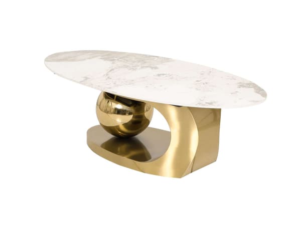 Soffbord, Modig, Guld, Vit