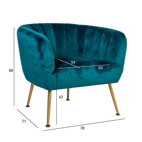 Fåtölj Tucker 78x71x69 cm Grönt Tyg