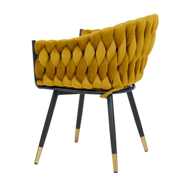 Stol FLORA 61x63x83 cm gul sammet